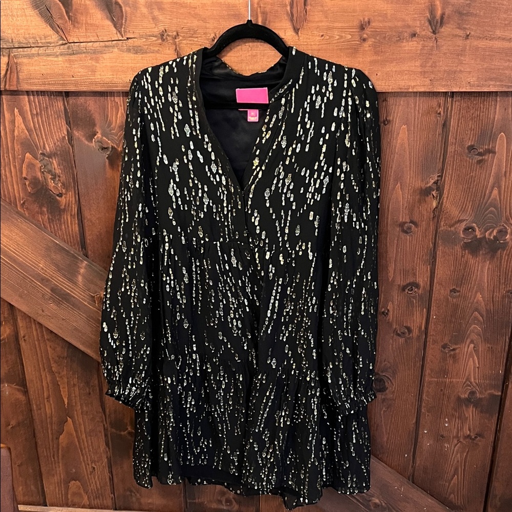 Lilly Pulitzer Elegant Black and Gold Women's Dress